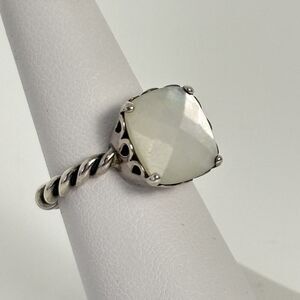 PANDORA Sincerity Twisted Sterling Silver Mother Of Pearl Ring Size 6.5 Retired